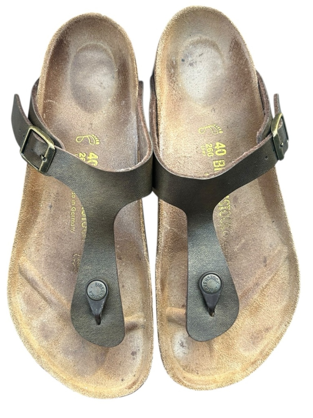Birkenstock Gizeh Leather Sandals 40 Golden Brown Boho